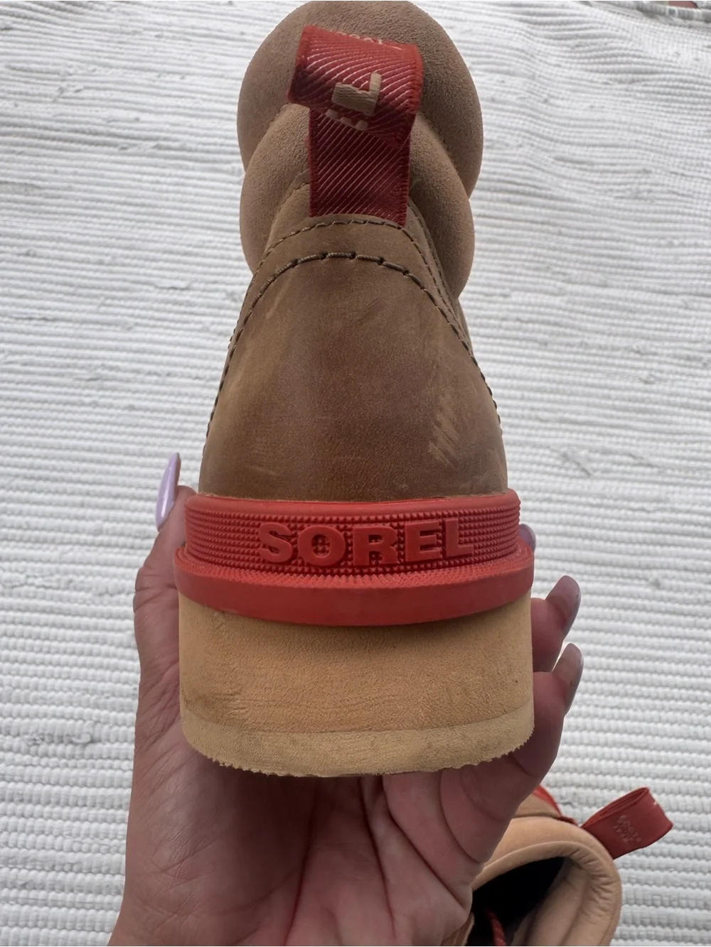 Sorel Madeline II Waterproof Leather Boots Tan Red Lace Women’s 11